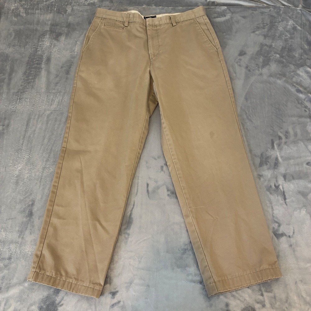 Dockers Chinos Mens 36x32 Khaki D4 Relaxed Fit Flat Front Cotton Pants